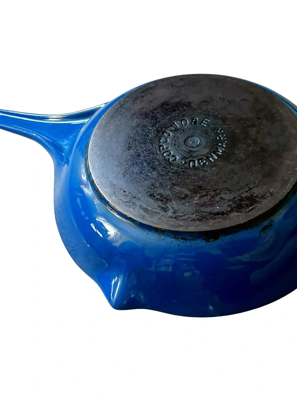 Vintage COPCO Denmark Blue Enamel Cast Iron Skillet